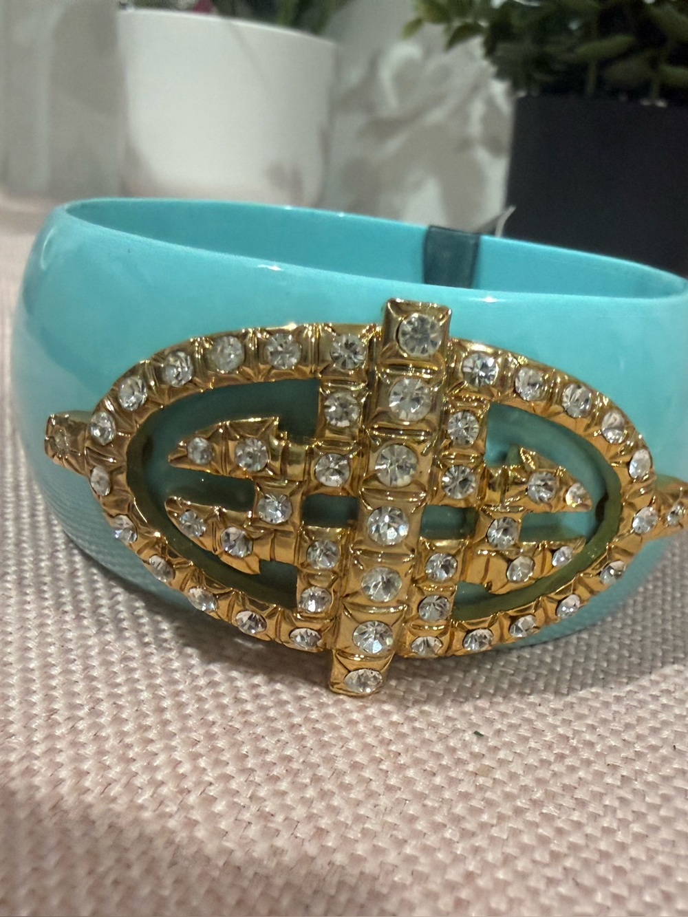 Turquoise Crystal-Accent Bangle Bracelet Cara New York vintage gift